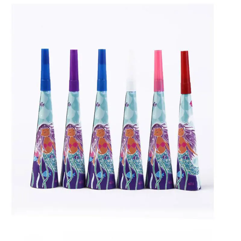6pcs Blowing Dragon Синий Русалочка День Рождения декорации одноразовые набор столовых приборов Русалочка чашки тарелки салфетки Дети День рождения Unicornio вечерние принадлежности - Цвет: 6pcs Blowing Dragon