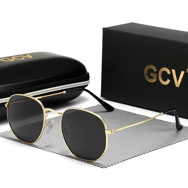 Classic Retro Hexagon Sunglasses Metal Frame Polarised Eyewear_voghion.com