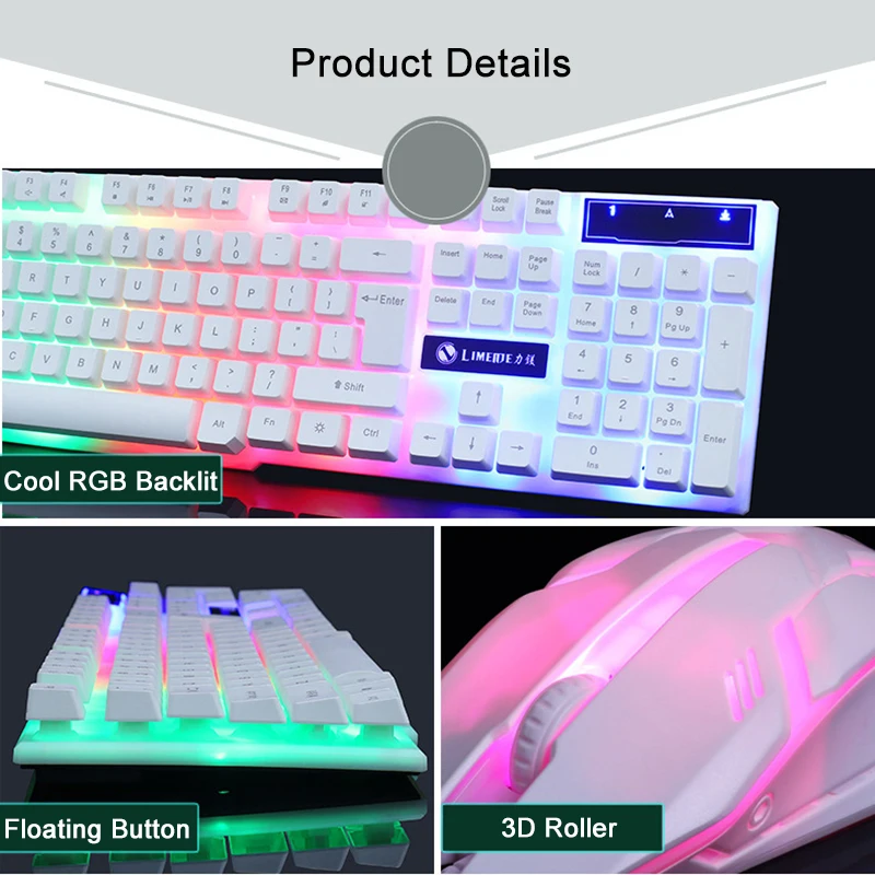  Gaming Keyboard Mouse Set Mechanical Keyboard 104 Keycaps RGB LED Backlight Gaming Mouse Gamer Keyb