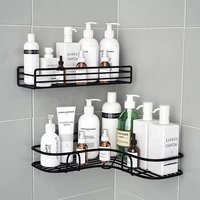 Bathroom Shelf Shower Wall Mount Shampoo Storage Holder With Suction Cup No Drilling Kitchen Storage Bathroom Accessories 1