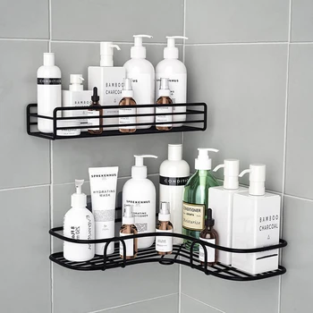 Półka łazienkowa ściana prysznica uchwyt do przechowywania szamponu z przyssawką bez wiercenia przechowywanie w kuchni akcesoria łazienkowe tanie i dobre opinie Jeden poziom CN (pochodzenie) Wall Mounted Type NONE półki do łazienki
