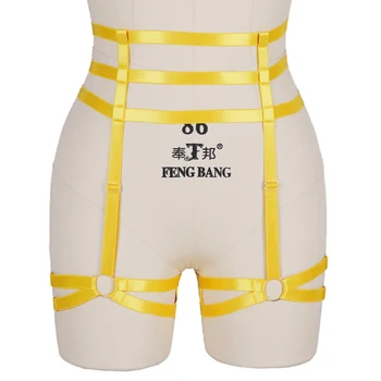 

Yellow Belts Leg Harness Women Thigh Garter Belt Punk Suspender Stockings Bandage Body Cage Lingerie Fashion Underwear Christmas