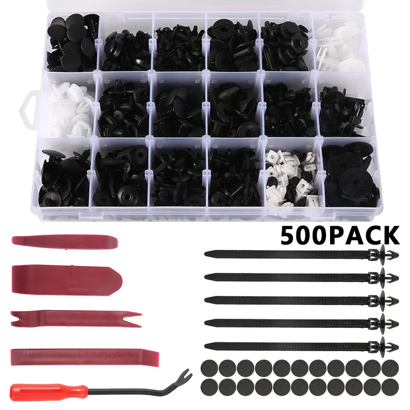 

Car Body Interior Fender Bumper Retainers Plastic Fasteners Clips Rivets Trim Assortment Kit Screws Panel Fastener 435 Pcs