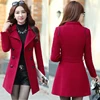 Korean Coat Fashion Woolen Overcoat Women Slim With Belt Meidum Long Casual 2022 New Spring Autumn Coats Femme Casaco ► Photo 2/6