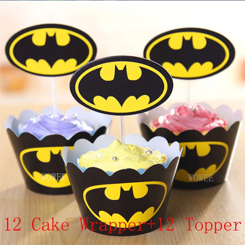 12Cake Rim12Topper 1 шт./компл. Детские День рождения поставки Бэтмен Вымпел для вечеринки флаг День Рождения украшения знамена флага для мальчиков и для праздника вечерние поставки - Цвет: 12Cake Rim12Topper