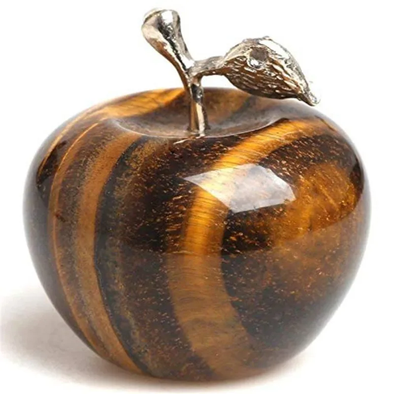 

Natural Tiger Eye Stone Crystal Quartz Polished Crystal Hand Carved Apple