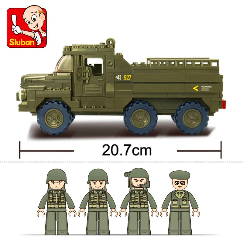 SLUBAN 0301 военный персонал Перевозчик строительные блоки для грузовиков кирпич совместимый Technic Playmobil игрушки для детей