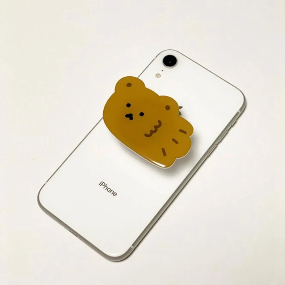 Cute Cartoon Korean Bear Grip Tok Kawaii Foldable Phone Ring Holder For iPhone Samsung Huawei Xiaomi Phone Fold Stand Bracket adjustable phone stand