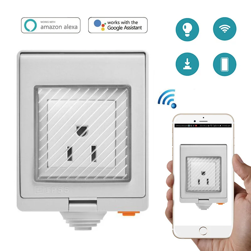 SONOFF S55 Wi-Fi Smart IP55 водонепроницаемый дизайн розетка для Android IOS для Google Home Sonoff настенный выключатель Умный дом автоматизация