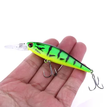 

HENGJIA 1pcs Fishing Wobbler Deep Diving Minnow Lure Artificial Hard Bait Tackle with Metal Ball inside 10cm 9g