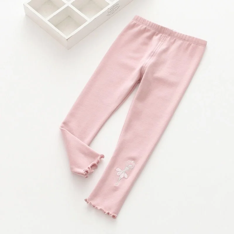 Весенне-осенние леггинсы брюки Детские корейские модные хлопковые леггинсы эластичные обтягивающие штаны для маленьких девочек