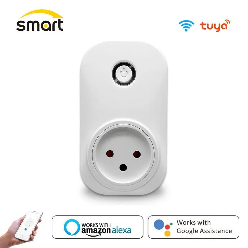

Tuya Smart Life Wi-Fi розетка Израиль штекер 16A приложение Мощность монитор Пульт дистанционного управления голосовой Управление совместим с Google Home,...
