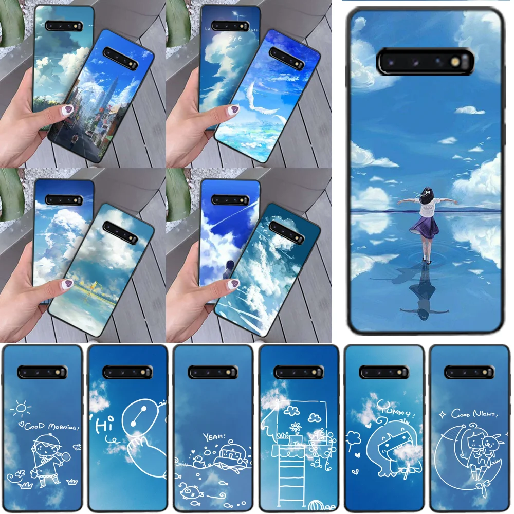 

ByLoving Clouds On Blue Sky Newly Arrived Black Phone Case for Samsung S9 plus S5 S6 edge plus S7 edge S8 plus S10 E S10 plus
