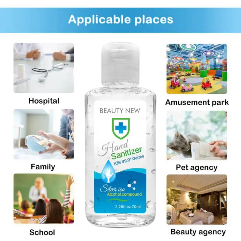 

70ml Hand Cleaning Portable Hand Sanitizer Gel Non-Rinse Instant Hand Soap for Home Outdoor Liquid Disposable No Clean Waterless