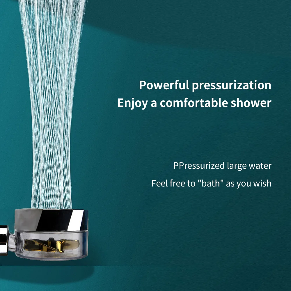 Zhang Ji New Style Turbine Spiral Outlet Water Turbocharged Shower Head 360 Rotating High Pressure Handheld Shower Nozzle