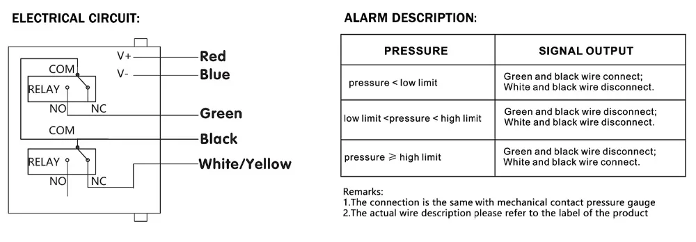 电接点压力表接线图