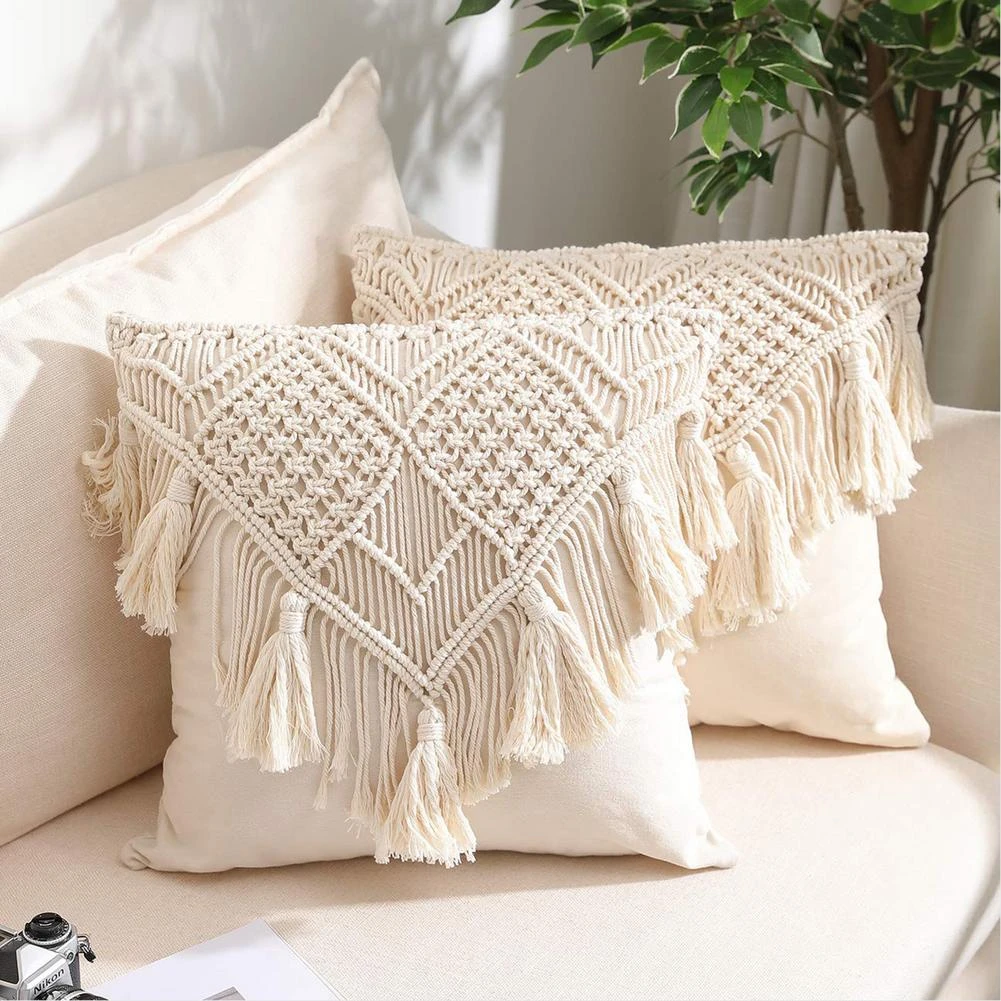 Pillow Home Decor Linen Cover Decoration Geometric Cotton Case Cushion Bohemian 