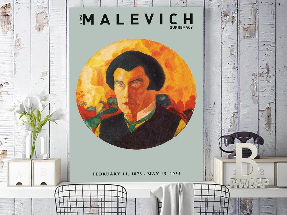 Kazimir Malevich Ausstellung Museum Poster, Samowar Leinwand Malerei, Frau  Mit Rake Kubismus Kunst Drucke, self-portrait Home Decor - AliExpress