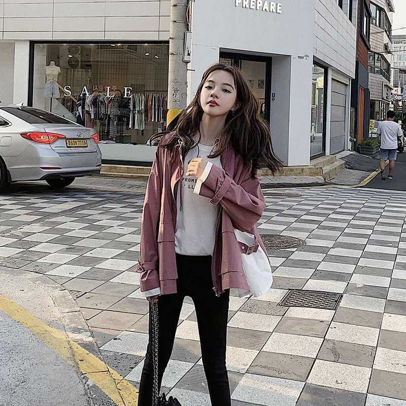 

Photo Shoot Short-height Short Coat Women's 2019 New Style Spring And Autumn Korean-style Loose Retro Hong Kong Flavor School Se