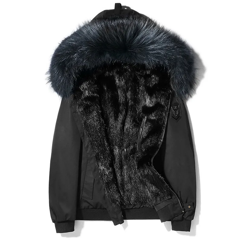 

Real Coat Men Parka Short Winter Jacket Mink Liner Raccoon Dog Fur Collar Hooded Camouflage Parkas Hombres 2020 CL-12201