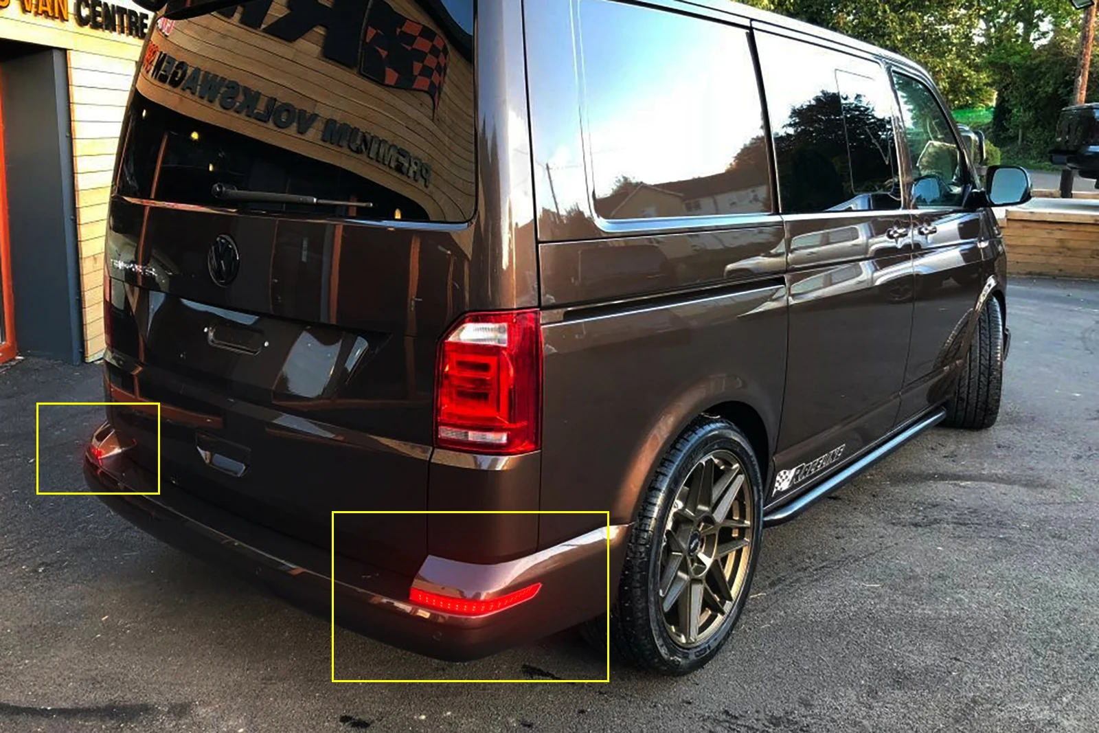 Для VW T6 транспортер 15+ прозрачные линзы задний бампер отражатель светодиодный стоп-сигнал светильник