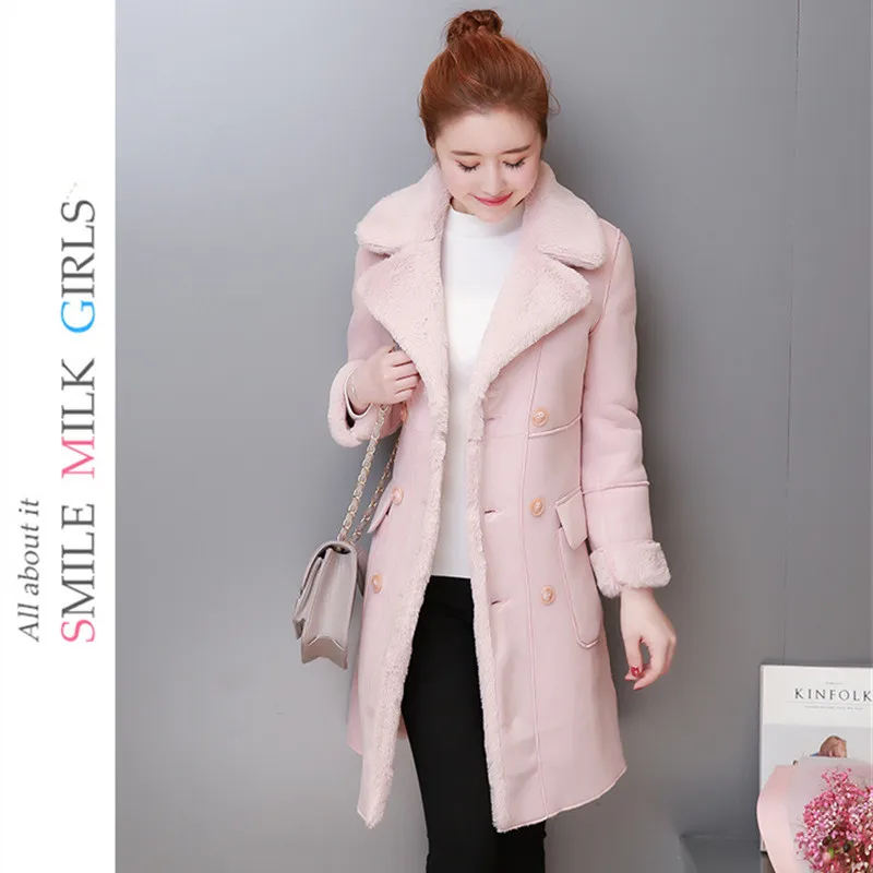 2023 Winter Fashion Double-faced Fur Coats for Ladies Korean Style Elegant Slim Wool Coats