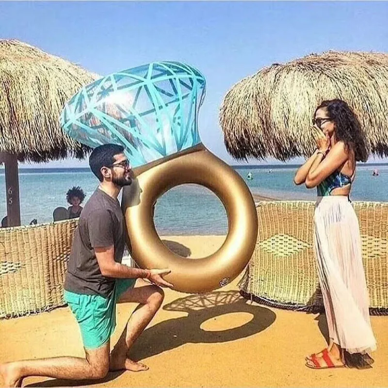 גלגל בריכה בצורת טבעת יהלום ענק 140 ס"מ 3