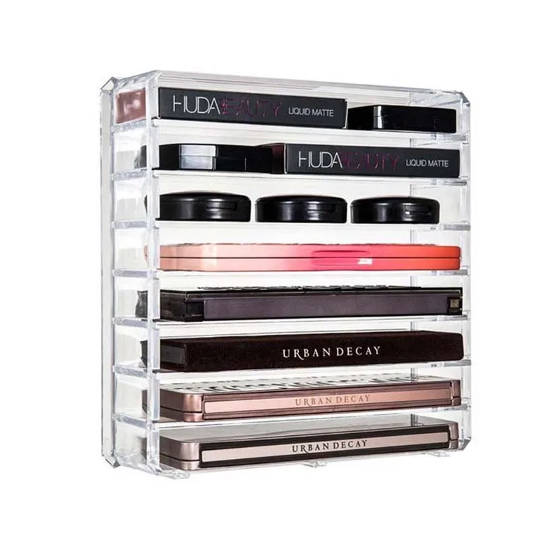

Clear Acrylic Cosmetic Organizer Box Makeup Storage Removable Desk Bathroom Makeup Brush Lipstick Holder Desktop Storage Box