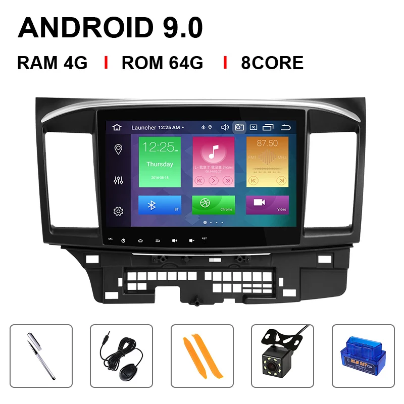8 Core 64ROM OBD Cam Ips DSP 4G Ram 10,1 inchAndroid 9 автомобильный Радио плеер для MITSUBISHI LANCER 2DIN gps Радио Видео 2007- 9 x Mutlimedia стерео - Цвет: 8 Core 64ROM OBD Cam