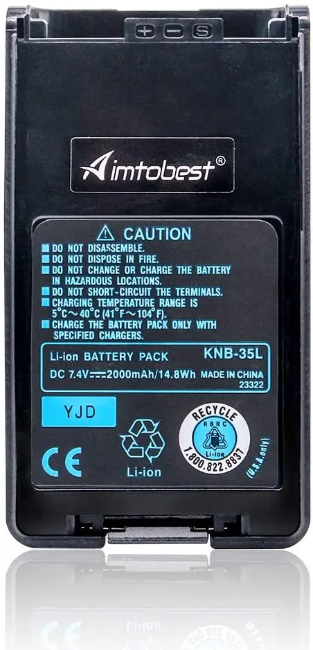 KNB-35L 2000mAh Li-Ion batería Compatible para Kenwood TK-2140 TK-3140 TK-2160 TK-3160 TK-2170 NX-320 KNB-57L KNB-55L KNB-24L