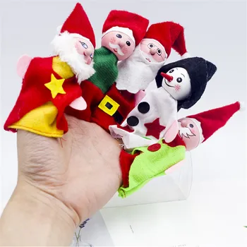 

1PCS Baby Kids Hand Puppets Lovely Santa Finger Doll Puppets Mini Christmas Plush Fingertip Doll Kids Finger Puppets Toy Gifts