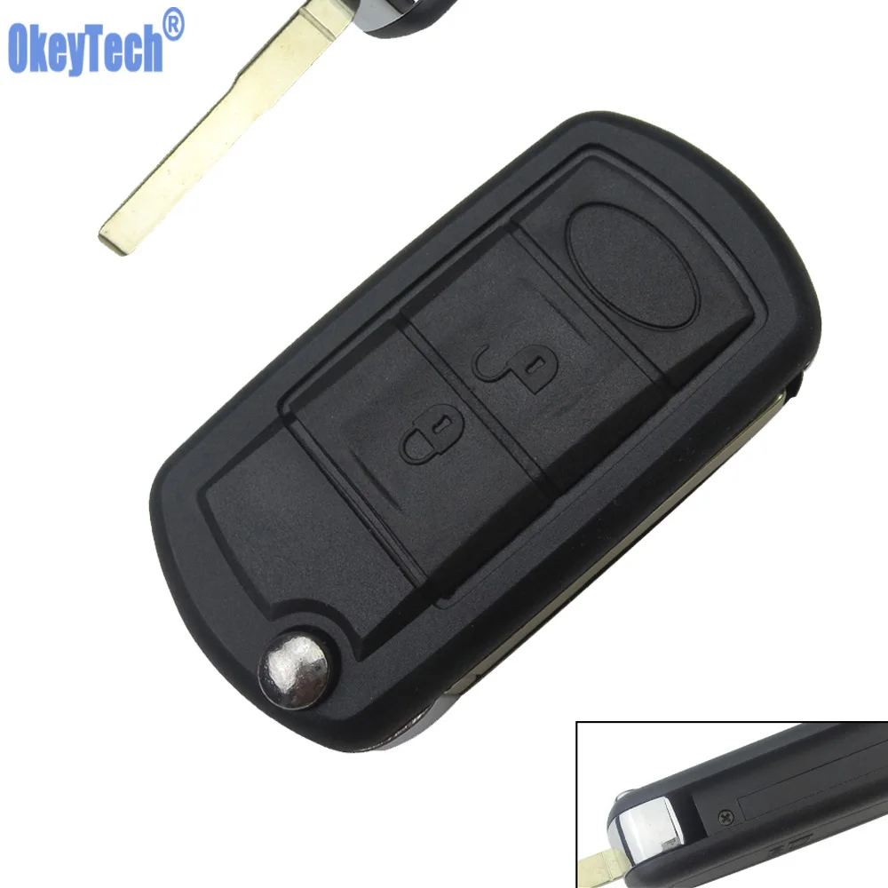 

OkeyTech for Land Rover Freelander Range Rover Evoque Flip Folding Car Key Shell WIth Logo for Discovery Sport 2 3 4 HU101 Blade