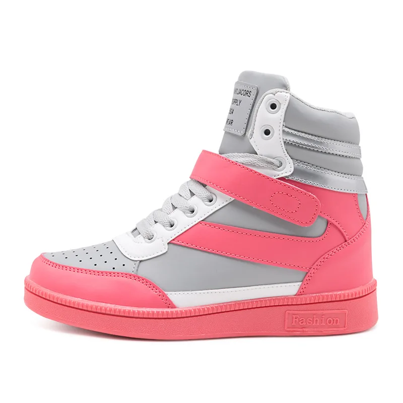 gray pink Модные женские ботинки; коллекция года; популярные ботильоны; женские зимние ботинки; ботинки на платформе; теплые меховые кроссовки; женская обувь; зимние ботинки - Цвет: gray pink