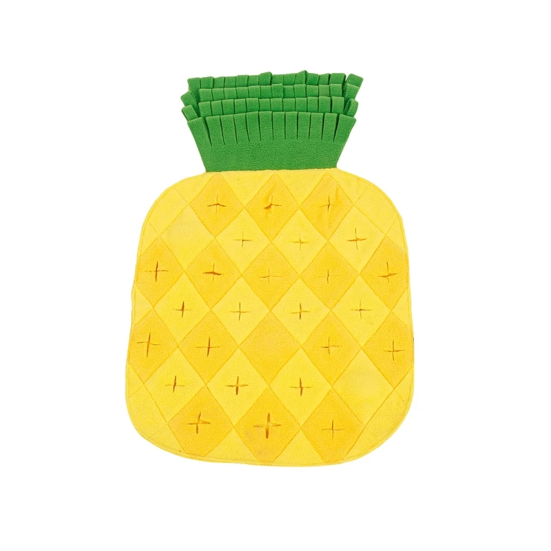 

Pet Dog Pineapple Hidden Food Snuffle Mat Nose Sniffing Pad Slow Feeding Bowl R9JC