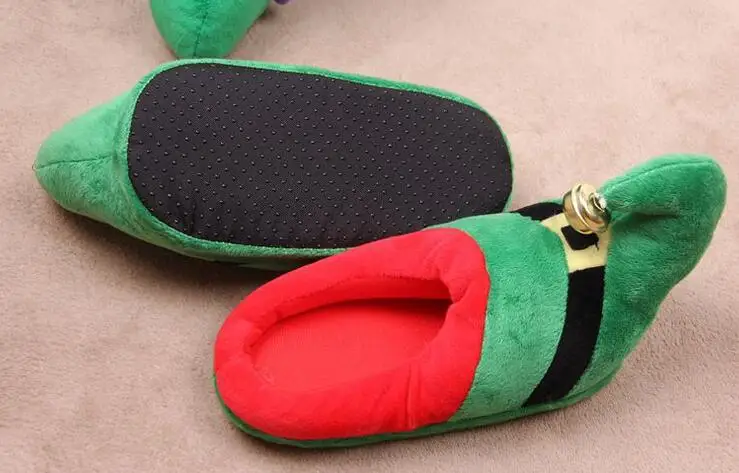 SunNY Everest oldman/рождественские тапочки; Zapatilla; плюшевые домашние хлопковые тапочки на половинном каблуке; зимняя теплая обувь для мужчин; семейная обувь с колокольчиками
