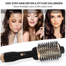 3 в 1 один шаг фен и волумайзер отрицательная ионизация волос Выпрямление щетка сухой/влажной двойного использования подходит для всех типов волос