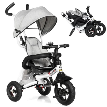 

6-In-1 Kids Baby Stroller Tricycle Detachable Learning Toy Bike w/ Canopy Bag