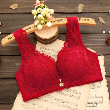 

Hot Selling Crown Vest Style Medium Thick an mo bei Non-Magnetic Non-Steel Ring Underwear Lace Fiber Lining Cloth Bra