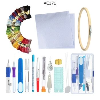 

Embroidery Stitching Punch Needle Tool Sets Magic Embroidery Stitching Punch Pen With Case DIY Craft Sewing Tool For Embroidery