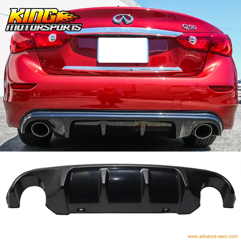 Подходит для 14 15 16 Infiniti Q50 все планки диффузор губа на задний бампер ABS|rear bumper lip|bumper