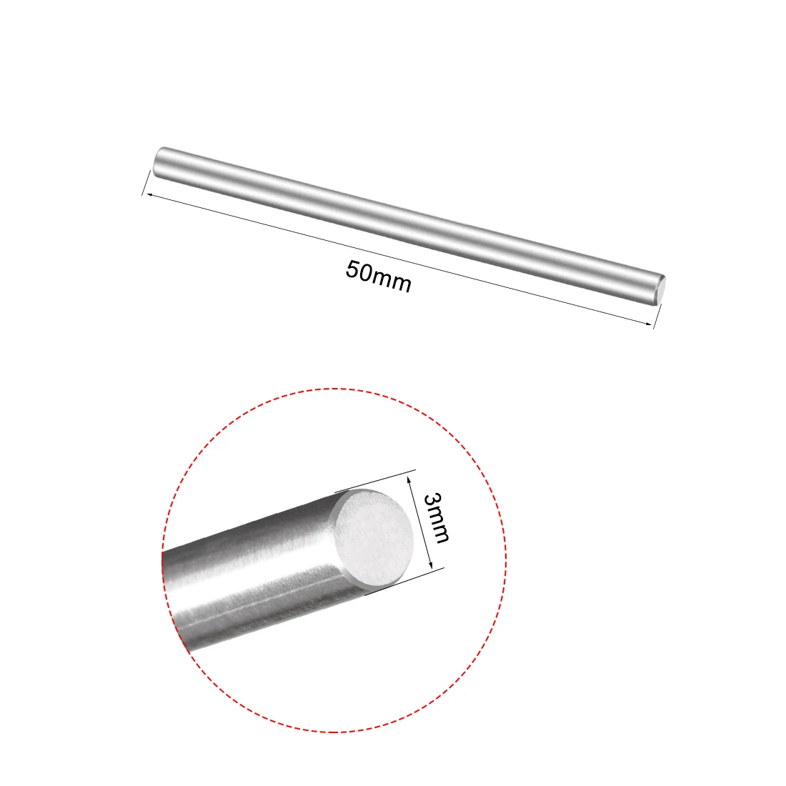 Uxcell 5 шт. вал круглый стержень из нержавеющей стали 50x2. 5-250x2mm для DIY игрушки RC модель автомобиля часть легко использовать для модели DIY
