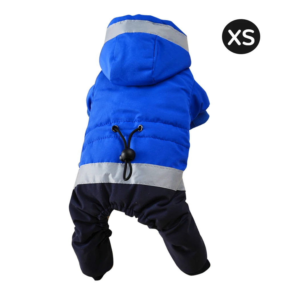 Blue Одежда для домашних животных Толстовка для маленьких и больших товары для животных, собак пальто для собак куртка с четырьмя ногами для щенков уличное светоотражающее Полосатое пальто - Цвет: Blue