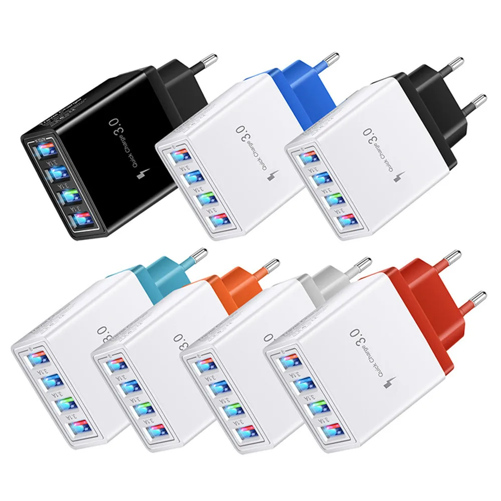 Зарядное устройство USB с Европейской/американской вилкой Quick Charge 3 0 для телефона