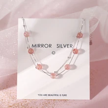 Новые модные ювелирные изделия красивые браслеты из стерлингового серебра 925 пробы клубничный Кристалл Простые индивидуальные Милые Браслеты