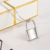 Punk Rock Hip Hop Key Padlock Pendant 925 Sterling Silver Necklace Women Charm Chain Necklaces Trendy Jewelry Wedding Gifts 6
