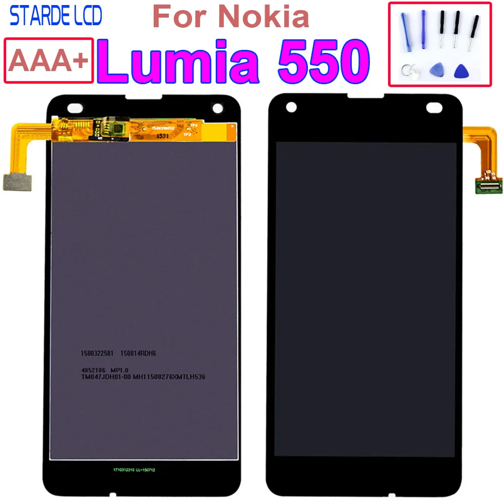 

AAA+ For Nokia Lumia 550 LCD Display Touch Screen Digitizer Assembly Replacements Parts For Lumia 550 RM-1127 4.7" LCDs Screen