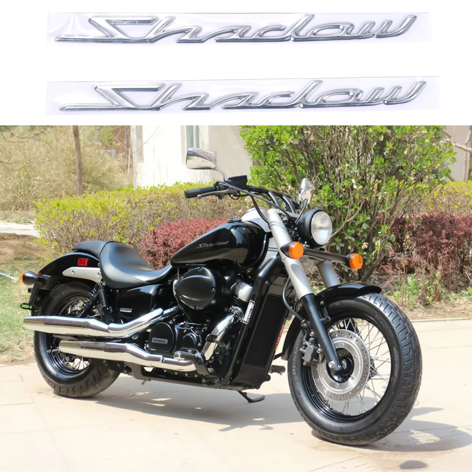 

2PCS 3D Stereoscopic Gas Tank Chrome Decal Sticker For Honda Shadow Spirit Sabre Aero ACE VT750 Motorcycle Accessories