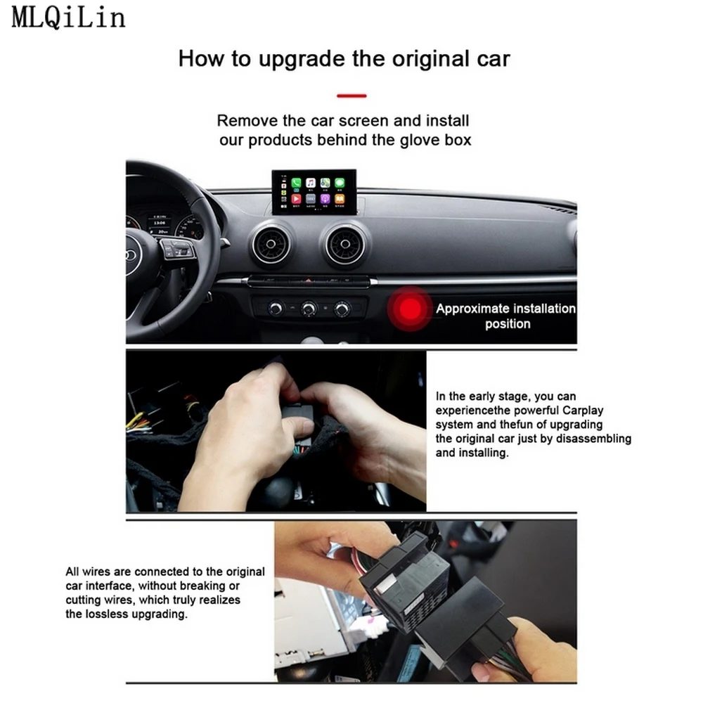 2020 Wireless Apple CarPlay for Audi A1 A3 A4 A5 A6 A7 A8 Q2 Q3 Q5 Q7 MMI Car Play Android Auto Mirror Reverse Camera