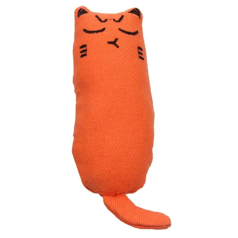 Кот шлифовальные игрушки для кошек Catnip смешной интерактивный плюшевый Кот игрушка котенок жевательная игрушка когти большой палец кусая кошка мята для кошек зубы игрушки - Цвет: Orange