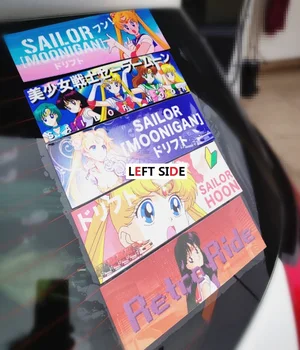 

LEFT SIDE Car Reflective Sticker Cartoon Anime Car Scratch Stickers Creative Rear Window Stickers Sunscreen Waterproof